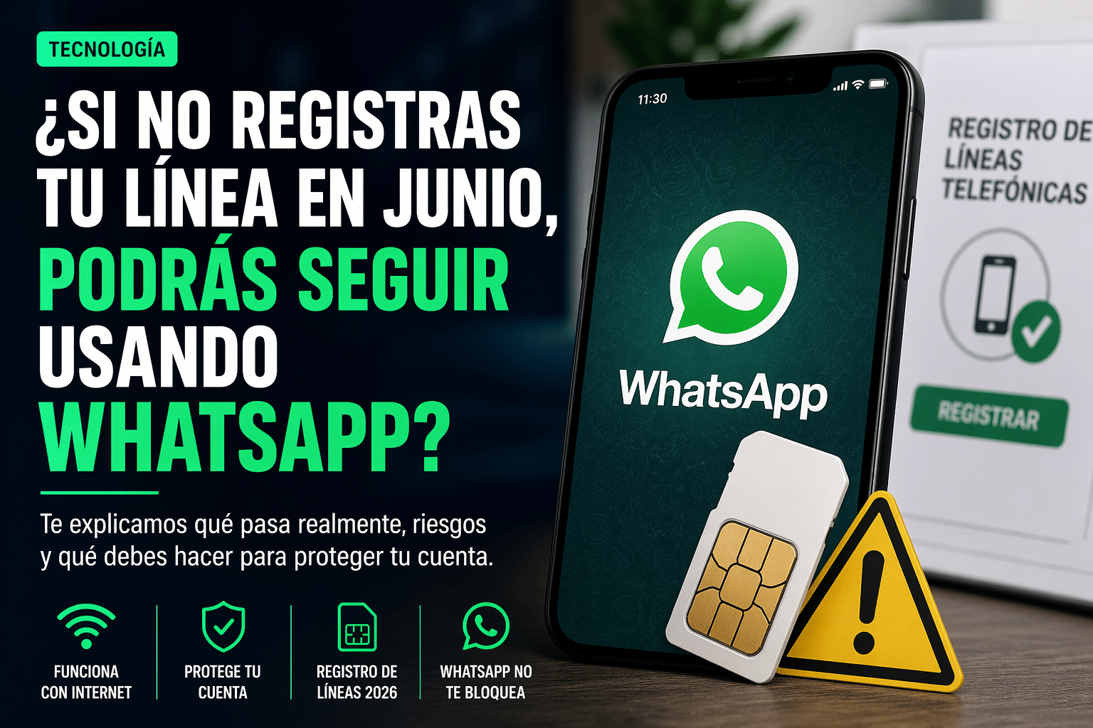 Si no registras tu línea telefónica en junio 2026 ¿podrás seguir usando WhatsApp?