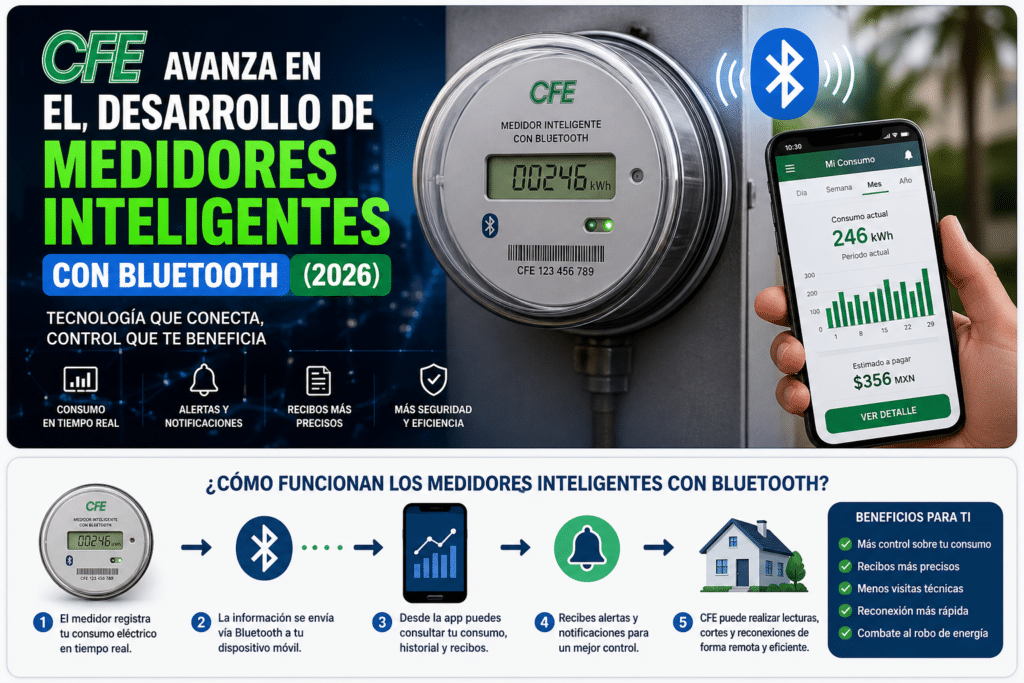 Qué son los medidores Inteligentes con Bluetooth de la CFE