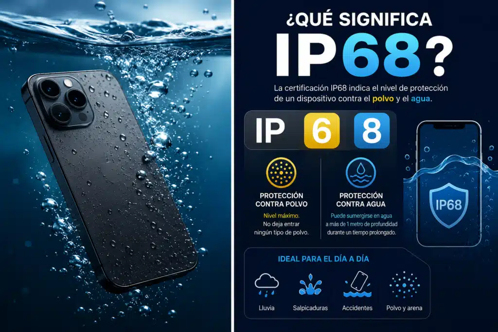 Qué significa la certificación IP68 en celulares