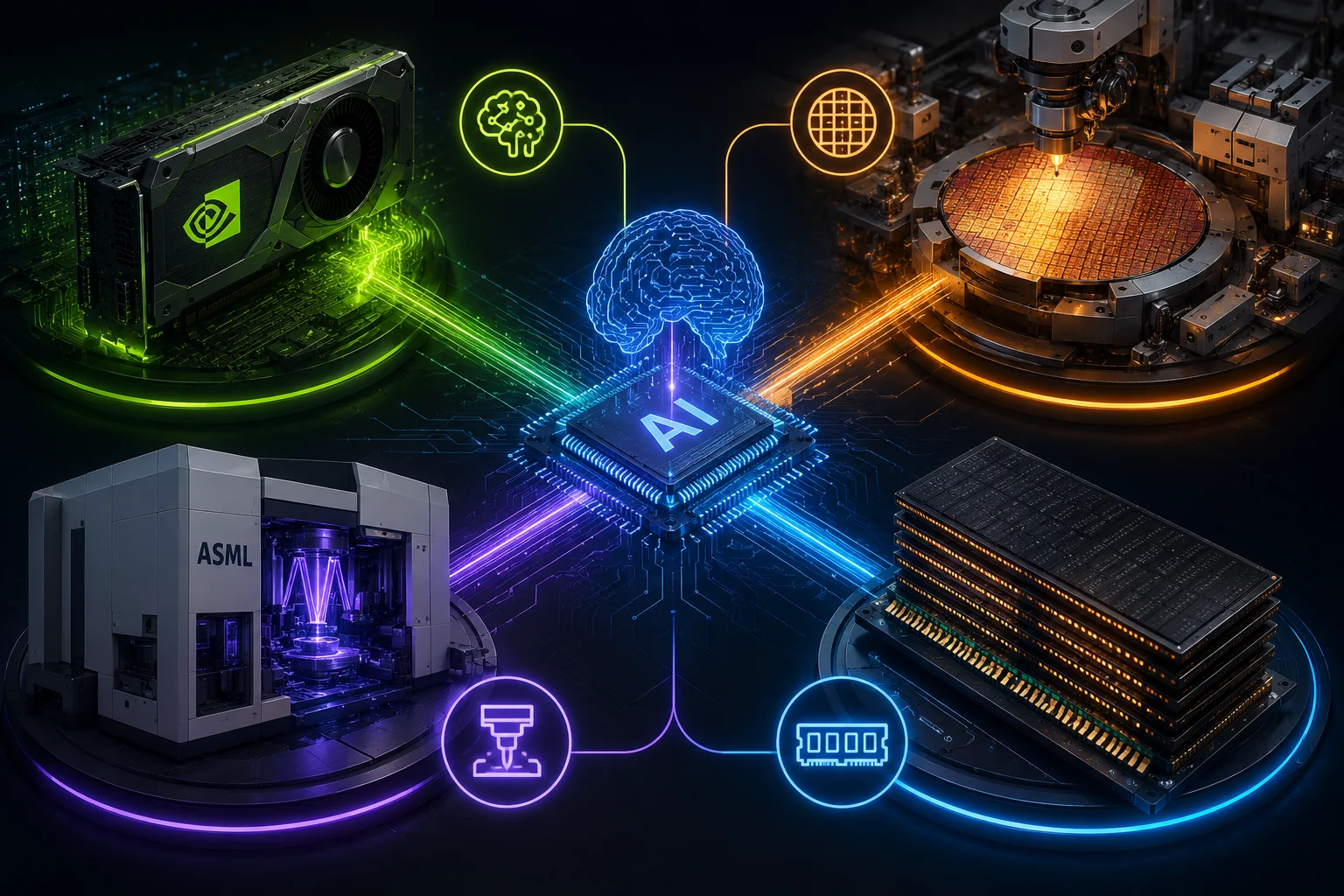 Empresas de ia importantes NVIDIA, TSMC, ASML y SK hynix by GoTecno